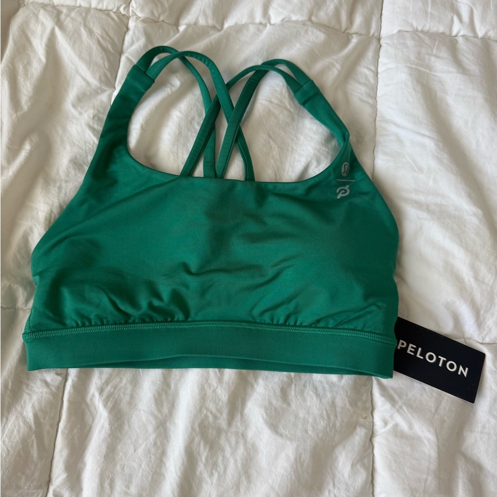 Lulu Lemon Energy Bra X Peloton Green Sports Bra